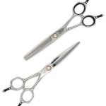 440C Orchid Blade cutting and thinning scissors set for professional hairdressers and stylists