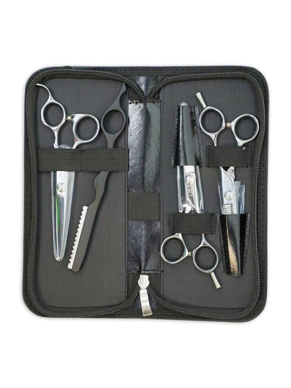 5 Piece Hair Cutting Kit 9CR Professional Hairdressing Kit 5 Piece Hair Cutting Kit 9CR professional salon kit with scissors, thinning scissors, razor and case