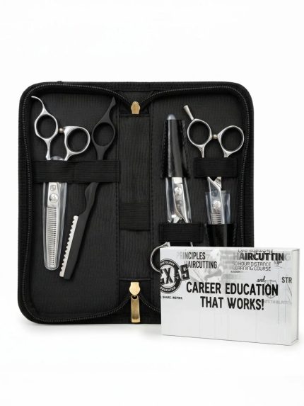 Scissors kit with 50 hours distance learning theory course for hairdressing students