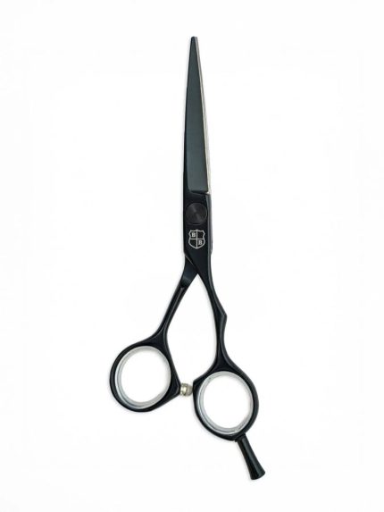 VG10 matte black hair cutting scissors closed detail product image