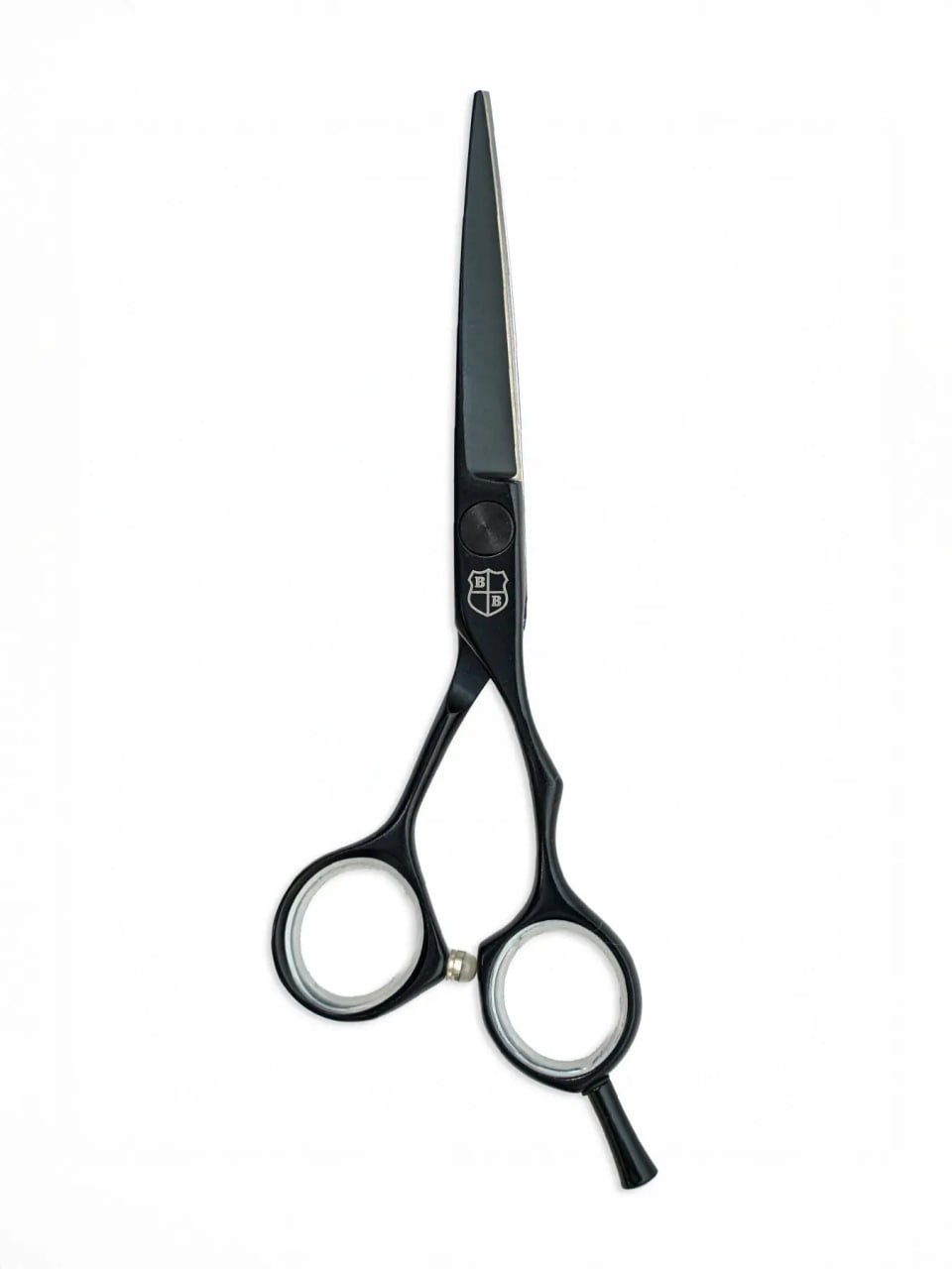 VG10 Matte Black Hair Cutting Scissors Closed View VG10 matte black hair cutting scissors closed detail product image